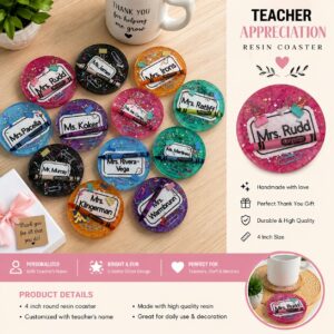 Glitter Resin Teacher Appreciation Coaster
